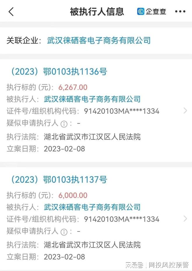 武汉徕硒客电子商务有限公司成被执行人与其运作模开云 开云体育式是否相关？(图3)